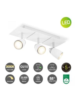 Home sweet home LED opbouwspot Gina 3 lichts ↔ 35.5 cm - wit