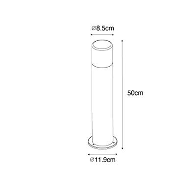 QAZQA Staande buitenlamp zwart met smoke kap 50 cm - Odense