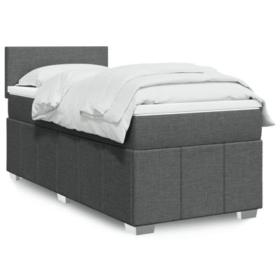 Boxspring met matras stof donkergrijs 120x200 cm