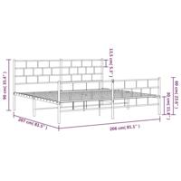 Bedframe met hoofd- en voeteneinde metaal wit 200x200 cm - thumbnail