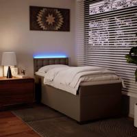 Boxspring met matras kunstleer cappuccinokleurig 140x190 cm - thumbnail