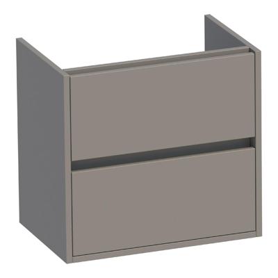 Brauer Adore - Onderkast Ondiep - 60 cm - met 2 Softclose Lades Greeploos en 1 Sifon Uitsparing - Mat Taupe