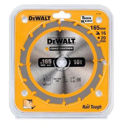 DeWALT Cirkelzaagblad voor Hout | Construction | Ø 165mm Asgat 20mm 16T - DT1948-QZ