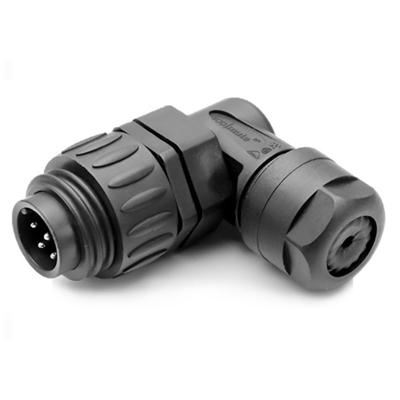 Amphenol C01630K00610012 Ecomate Connector | Male | Haaks | Soldeer | Silver Plated | Zwart
