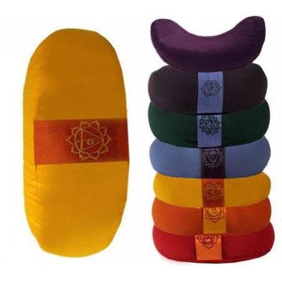 Yogi & Yogini Meditatiekussen Geel Halve Maan Katoen - 3e Chakra - 33 x 13 cm