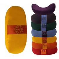 Yogi & Yogini Meditatiekussen Geel Halve Maan Katoen - 3e Chakra - 33 x 13 cm - thumbnail