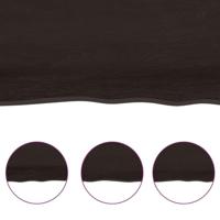 VidaXL Wastafelblad 160x40x(2-4) cm behandeld massief hout donkerbruin - thumbnail