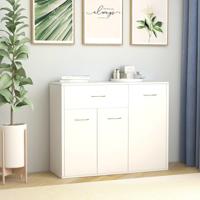 Dressoir 88x30x70 cm bewerkt hout wit - thumbnail
