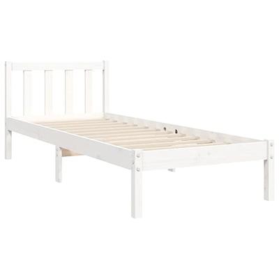 Bedframe met hoofdbord massief hout wit