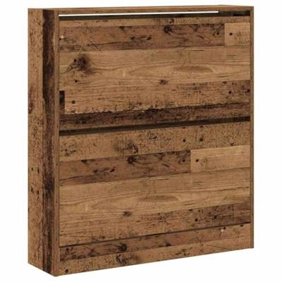 Schoenenkast met opslag Oud hout 80 x 21 x 87.5 cm Bewerkt hout