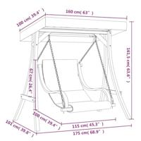 Schommelstoel met kussen en luifel massief vurenhout - thumbnail