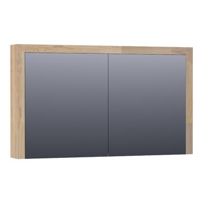Brauer Rise Spiegelkast 120 cm - zonder Verlichting - Met 2 Dubbelzijdige Spiegeldeuren - Vingerlas Eiken Grijs