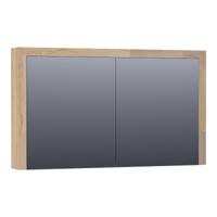 Brauer Rise Spiegelkast 120 cm - zonder Verlichting - Met 2 Dubbelzijdige Spiegeldeuren - Vingerlas Eiken Grijs - thumbnail