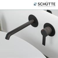Schutte LOS ANGELES Wastafelkraan | Mat zwart | Voor wandmontage - 33166 - thumbnail