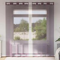 Gordijnen voile met doorvoertules 2 st 140x225 cm paars - thumbnail