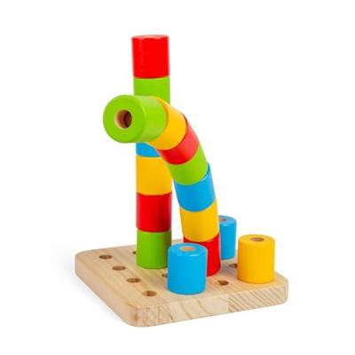 Bigjigs houten wankel-pinnenbord, 17dlg.