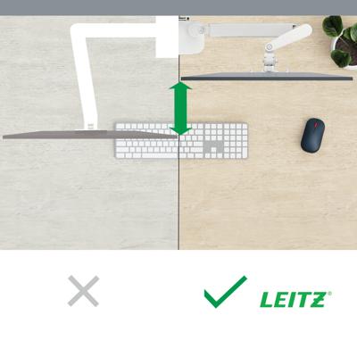 Leitz Ergo ruimtebesparende monitorarm, enkel, lichtgrijs Leitz Ergo ruimtebesparende monitorarm, enkel, lichtgrijs
