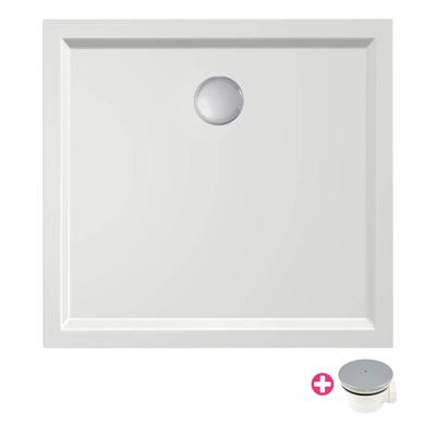 Douchebak Xenz Mariana | 80x75x4 cm | Incl.Afvoersifon-Chroom | Acryl | Rechthoekig | Wit glans Douchebak Xenz Mariana | 80x75x4 cm | Incl.Afvoersifon-Chroom | Acryl | Rechthoekig | Wit glans