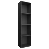 VidaXL Boekenkast/tv-meubel 36x30x143 cm bewerkt hout zwart - thumbnail