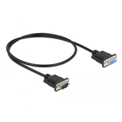 Delock Aansluitkabel Serieel [1x RS232-stekker - 1x RS232-bus] 0.5 m Zwart