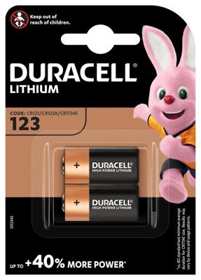 Batterij duracell 123 lithium 2 pack | 10 stuks