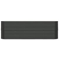 Plantenbak 224x40x68 cm gepoedercoat staal antracietkleurig - thumbnail