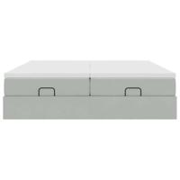 Ottoman bed met matrassen 200x200cm fluweel lichtgrijs - thumbnail