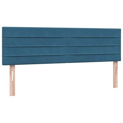 Boxspring met matras fluweel donkerblauw 160x210 cm