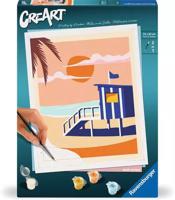 CreArt 24x30 cm Strandhuisje, Volwassene, Schilderen op Nummer, 23896, Ravensburger - thumbnail