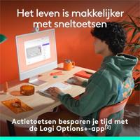 Logitech POP ICON KEYS draadloos Bluetooth-toetsenbord, comfortabel typen, programmeerbare toetsen, eenvoudig schakelen tussen maximaal 3 apparaten, voor laptop, tablet, pc, US INT'L QWERTY - Wit - thumbnail