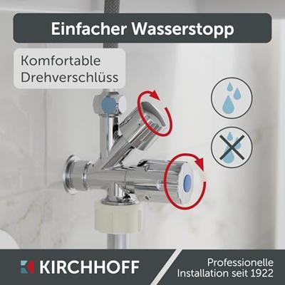 Kirchhoff Haakse-apparaatkraan, 1/2"ET x 3/4"ET x 3/8ET x 10 mmQ - 98480090