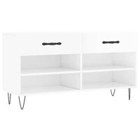 VidaXL Schoenenbank 102x35x55 cm bewerkt hout hoogglans wit - thumbnail