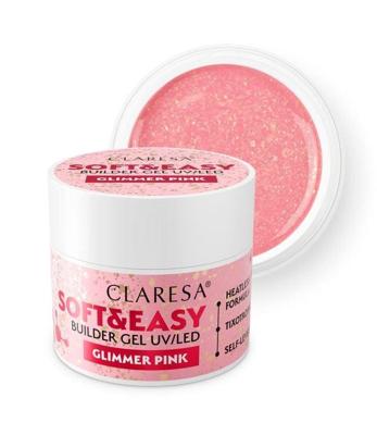 Claresa keratine soft & easy builder gel glimmer pink 45gr.