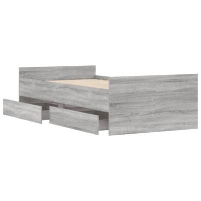 Bedframe met lades grijs sonoma eikenkleurig 100x200 cm