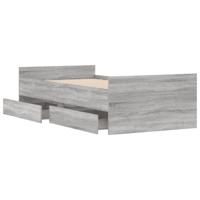 Bedframe met lades grijs sonoma eikenkleurig 100x200 cm - thumbnail