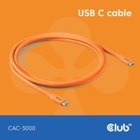 Club3D USB4 Gen 3x2 20Gbps 240W USB Type-C 2m Oranje - thumbnail