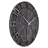 NeXtime NE-3276ZW Wandklok York 50 cm Zwart/Hout/Metaal - thumbnail