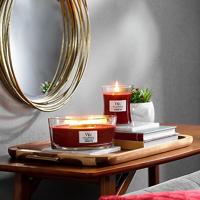 WoodWick Geurkaars Medium Cinnamon Chai - 11 cm / ø 10 cm - Geurkaars in Glas - Houten Lont - thumbnail