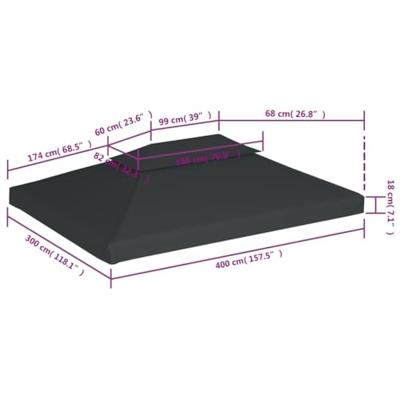 VidaXL Prieeldak 2-laags 4x3m 310 g/m² antracietkleurig VidaXL Prieeldak 2-laags 4x3m 310 g/m² antracietkleurig