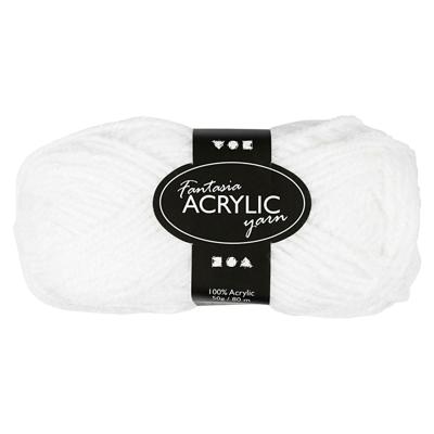 Creativ Company Acrylgaren, wit, 50gr, 80m