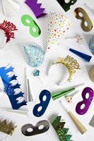 Glitter feesttoeters Zilver - 4 Stuks - thumbnail