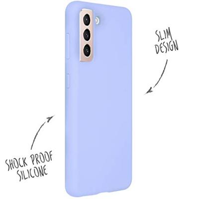 Accezz Liquid Silicone Backcover Samsung Galaxy S21 Telefoonhoesje Paars