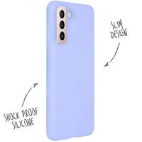 Accezz Liquid Silicone Backcover Samsung Galaxy S21 Telefoonhoesje Paars - thumbnail