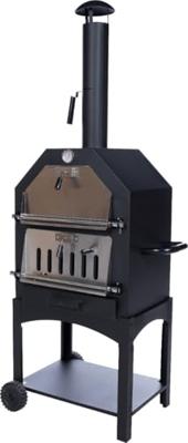 Lorenzo Buiten Oven Zwart Industrieel inclusief Pizza Plaat Lorenzo Buiten Oven Zwart Industrieel inclusief Pizza Plaat