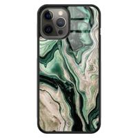 iPhone 12 Pro Max glazen hardcase - Green waves - thumbnail