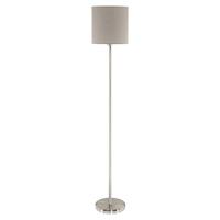 Eglo VloerlampPasteri 28cm nikkel mat met lichtbruine kap - 95167 - thumbnail
