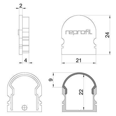 Deko Light 979610 Endkappe R-AU-02-15 Set 2 Stk, Weiß Profieleindkap Kunststof (l x b x h) 21 x 6 x 24 mm 1 stuk(s)