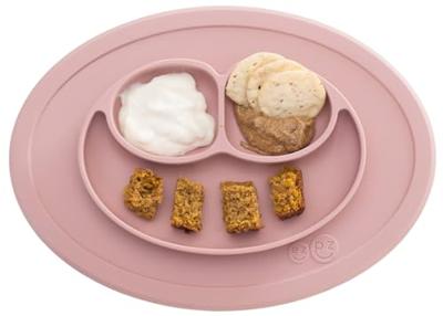 Alles-in-een Mini-placemat met bord van EZPZ van siliconen roze