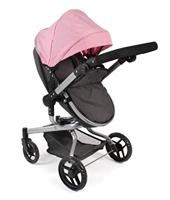 Combi-poppenwagen Yolo - Melange Roze - thumbnail