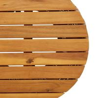 Tuinbijzettafel trommelvormig poly rattan en massief hout beige - thumbnail
